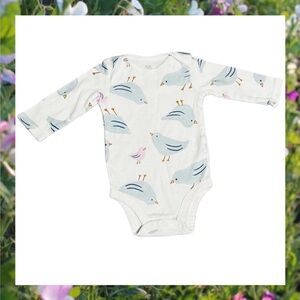 CARTERS Girls Off-White Onesie with Bird Print.